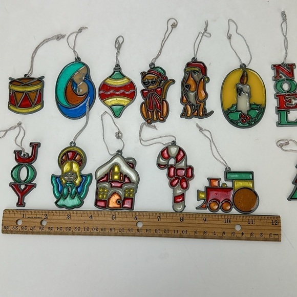 Handmade Sun Catchers Christmas Ornaments 15 Wreath Christmas Tree Train Angel - Picture 13 of 14